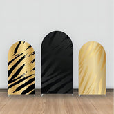 Schwarz Gold Leopard Marmor Party Bogen Hintergrund Bausatz